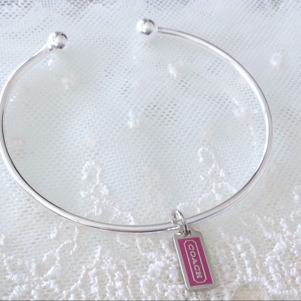 SPRING! Coach Mini Pink Hangtag Cuff Bracelet